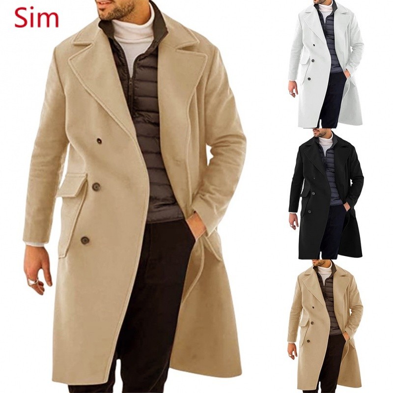 Inverno quente casaco Trench Jacket dos homens com lapela e pescoço Outwear Sobretudo BHE39