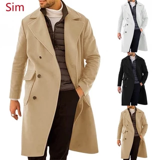 Inverno quente casaco Trench Jacket dos homens com lapela e pescoço Outwear Sobretudo BHE39