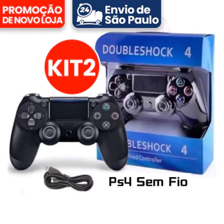 Kit 2 Ps4 Controle Sem fio Joystick Playstation Dualshock 4