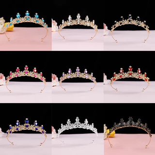 [Brightlight] Elegante Tiara De Cristal Colorida Coroa Feminina Festa De Casamento Princesa Rhinestone Jóias De Noiva De Cabelo [BR]