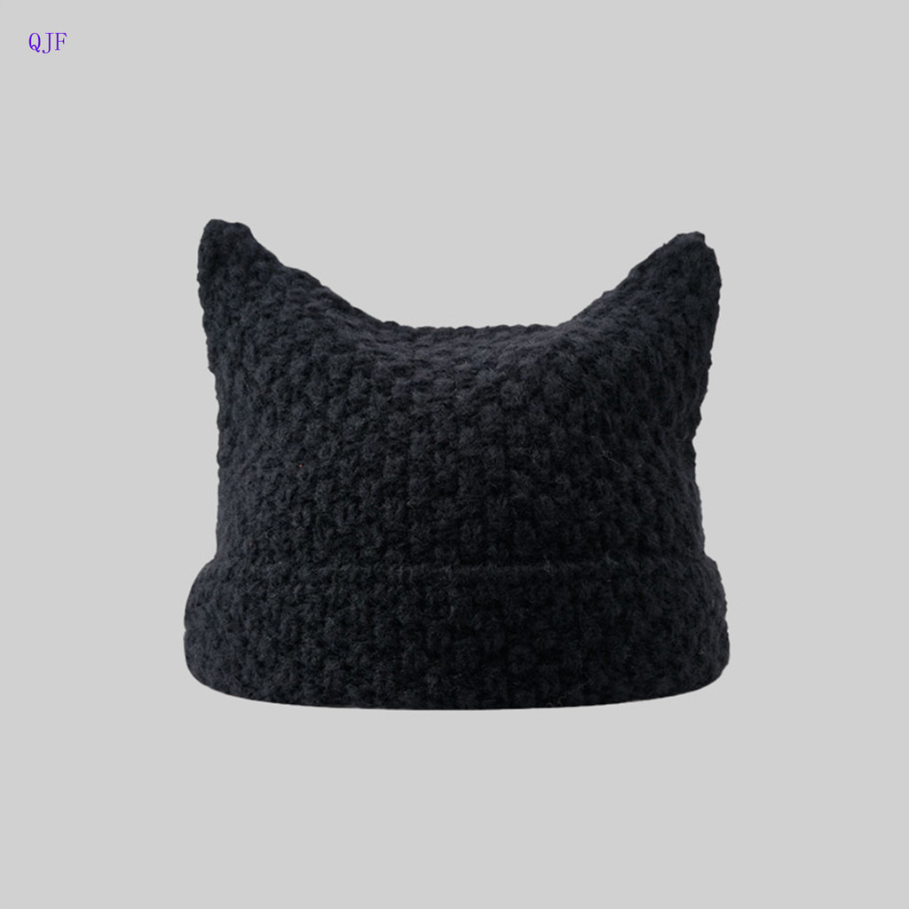 Orelhas De Gato Com Listras De Feijão Quente Pullover Chapéu De Malha