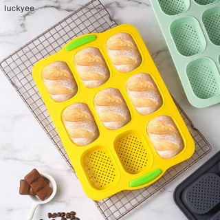 luckyeo 9 Cavity Mini Pão De Forma Acessórios Para Panificação De Baguete Panela Silicone Alimentos Molde Café Da Manhã TQ