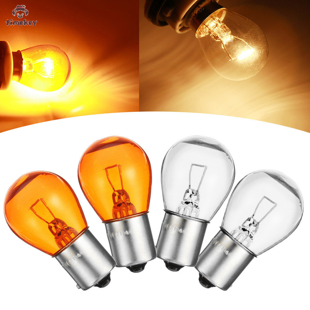 TK 2Pcs 1156 BA15S Lâmpada Indicadora De Freio Luminoso De Parada Automática Para Carro De Vidro 21W DC12V White/Amber