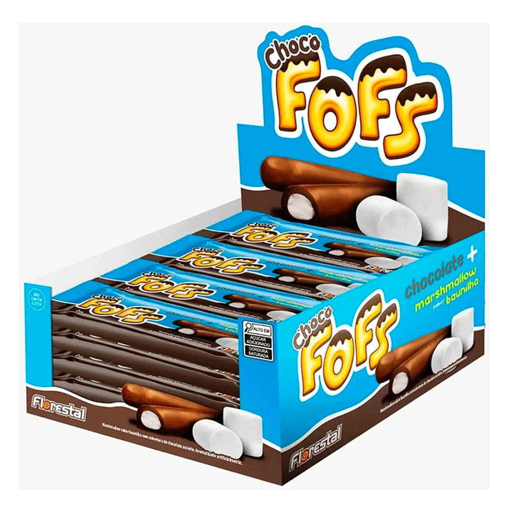 Chocolate Recheado com Marshmallow Sabor Baunilha Fofs 288g C/16 (18g ...