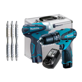 Kit Furadeira e Parafusadeira Impacto 12V DK1493 Makita e 3 Bits de Torção