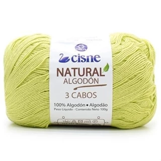 Fio Cisne Natural Algodón 3 Cabos 100g - 100% Algodão em Oferta na Shopee