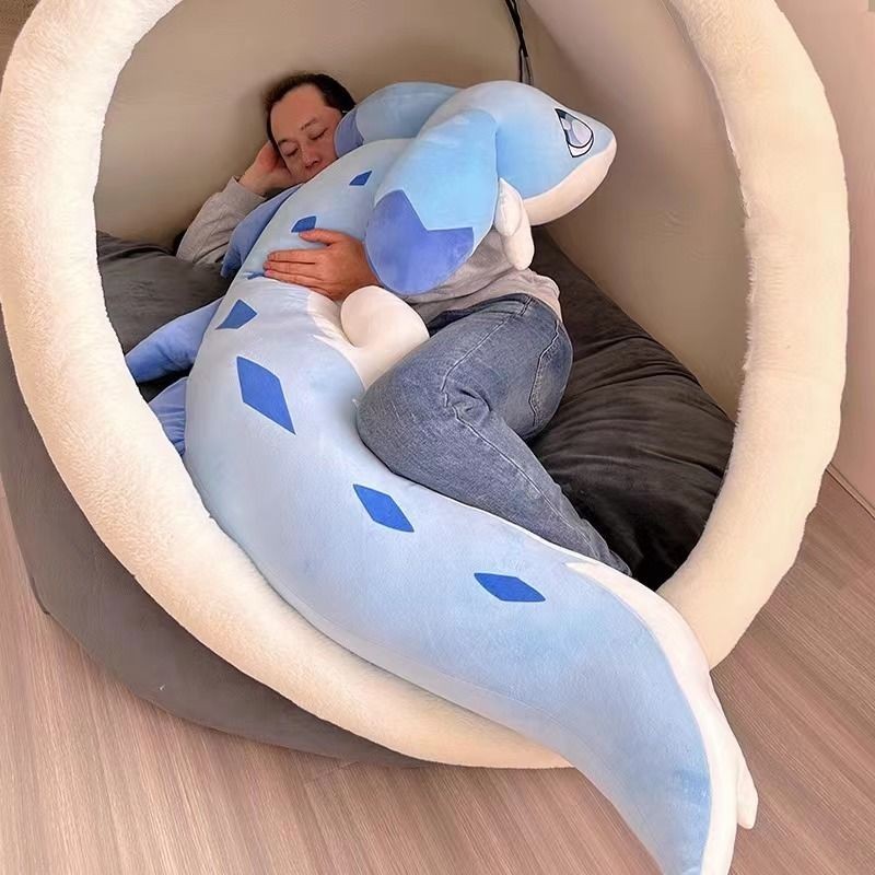 Almofada Grande Longa Kawaii Plushie Jogo Palworld Chillet Recheado Boneca De Pelúcia Sofá Ornamento Macio Dragão Brinquedo Fofo