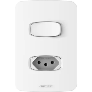 Conjunto Interruptor Simples + 1 Tomada 10A Gracia Maxx Alumbra