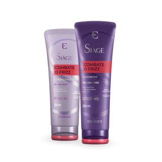 Kit Combate o Frizz Shampoo 250mL e Condicionador 200mL Siage Eudora