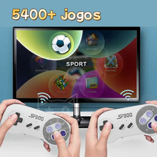 【Envio do Brasil】Console De Jogos De TV Retrô HD , SF900 ,sf900 super nintendo , Mais De 5400 Integrados