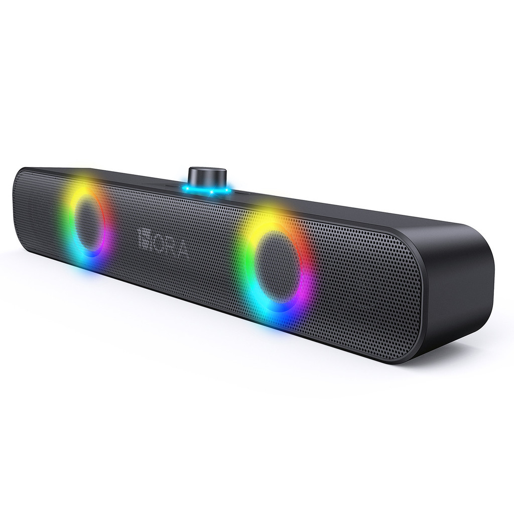 Caixa De Som Soundbar Bluetooth 10W com Led RGB para Smart Tv Pc P2 Sd ...