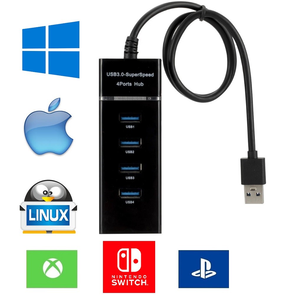 HUB USB 3.0 NINTENDO SWITCH PS4 PS5 XBOX ONE XONE SERIES S X ...