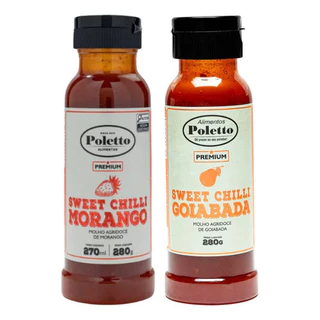 Kit Molho Sweet Chilli Morango E Goiaba Poletto