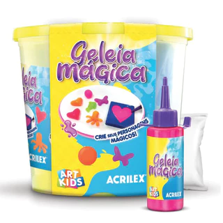 Geleia mágica Big Balde com 4 cores sortidas e 7 moldes 47005 Acrilex