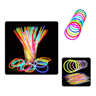 kit 100 Pulseira Neon Adereços Balada Fluorescente Festa Led casamento aniversario