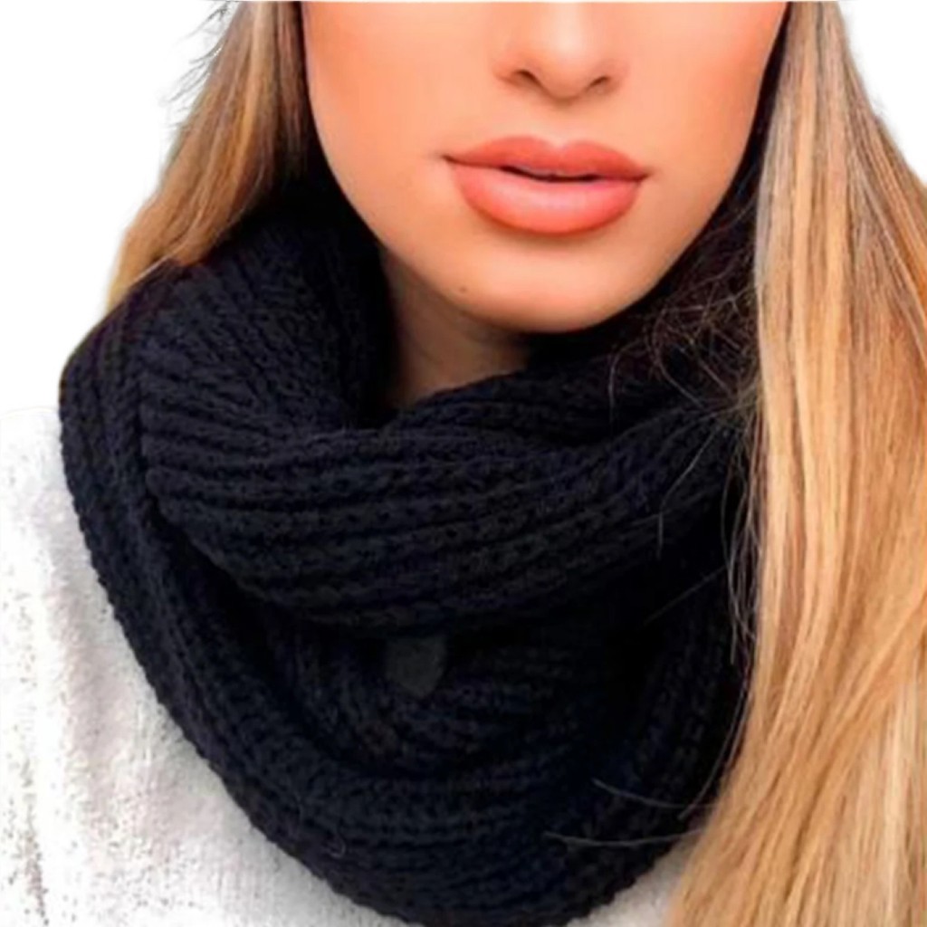 Gola Feminina Pescoço Tricot Cachecol Básico Moda Trico | Shopee Brasil