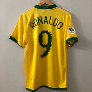 2006 Brasil Soccer Jersey HOme KAKA RONALDO Homens Retro 06 Copa De Camisas De Futebol WOrld