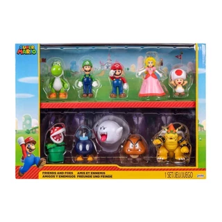 10 Bonecos Coleção Amigos e Inimigos do Mario - Super Mario