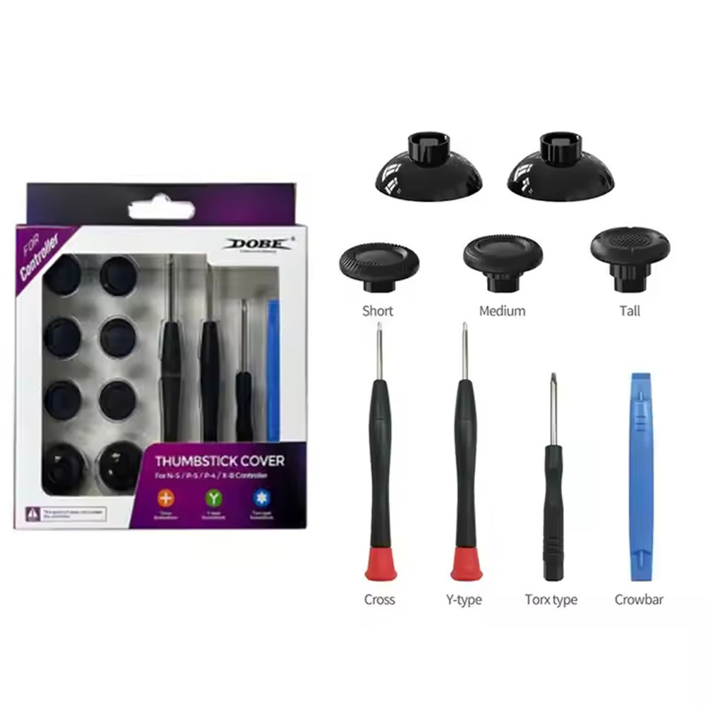 Kit Substituição de Grip Analógico Compatível com Controle Manete Ps5/ Ps4/ Nintendo Switch e Xbox