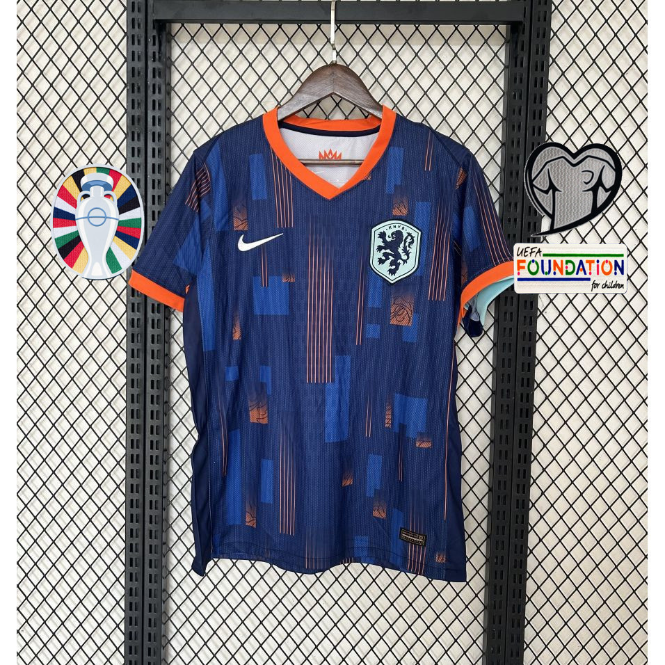Camisa de Futebol Masculina Holanda 2024 Camisa de Futebol Masculina Jersey Camisa Azul (Masculina) Esportes (HL) Personalização