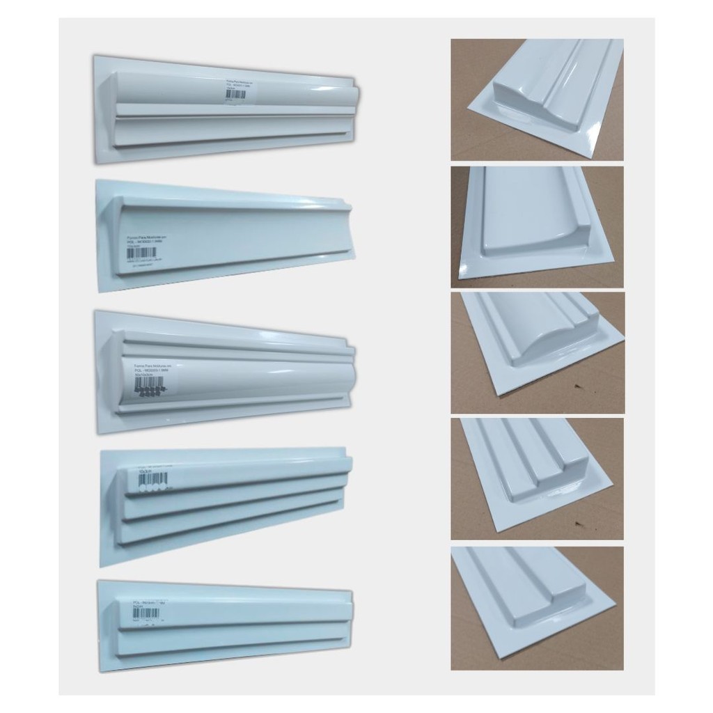 Kit 5 Formas Para Moldura Rodateto Rodapé Gesso | Shopee Brasil