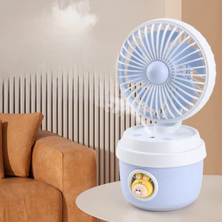 Mini Ventilador Portátil USB com Umidificador Spray de Água 3 Velocidades e LED