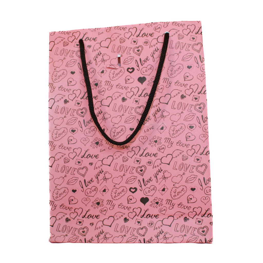 Kit 10 Sacolas Kraft Love Rosa G Embalagem Present 25x18x6,5 | Shopee ...