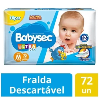 Fralda Babysec Ultrasec Hiper Tamanho M 72 Unidades