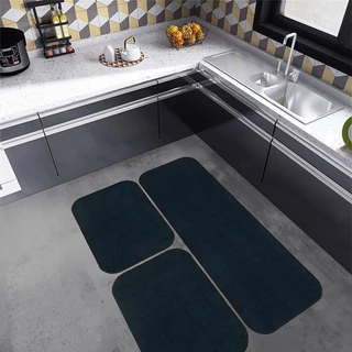 Kit Tapetes Cozinha Antiderrapante Nice Sabores & Conexao com 3 Pecas