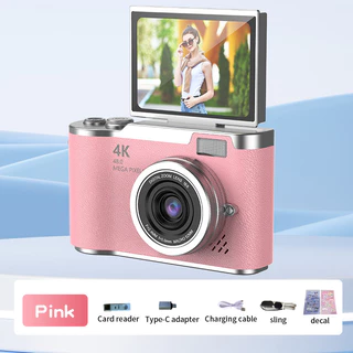 Câmera De Fotografia Digital 4K CCD 8X Zoom 4K 4800W Pixels AF Autofoco Vlog Gravador De Vídeo 180 ° Câmeras Portáteis C