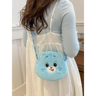 Bolsa Pequena Feminina Desenho Com Alça Lateral Transversal De Ombro De Pelúcia Lã F111 DONG