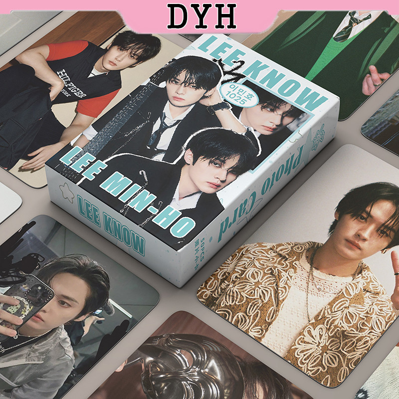 50 Pçs/Caixa Stray Kids LeeKnow Cartão Laser Photocard Holograma