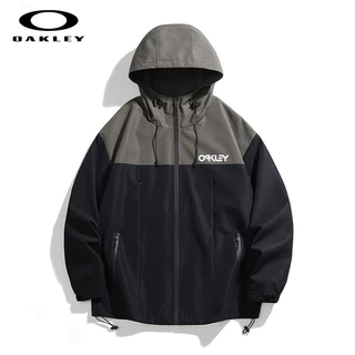 Oakley Casaco Impermeável De Dois Tons Com Capuz À Prova D'água Para Homens , Quebra-Ventos Ao Ar Livre
