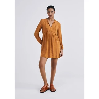 Vestido Curto Evasê Manga Longa Hering