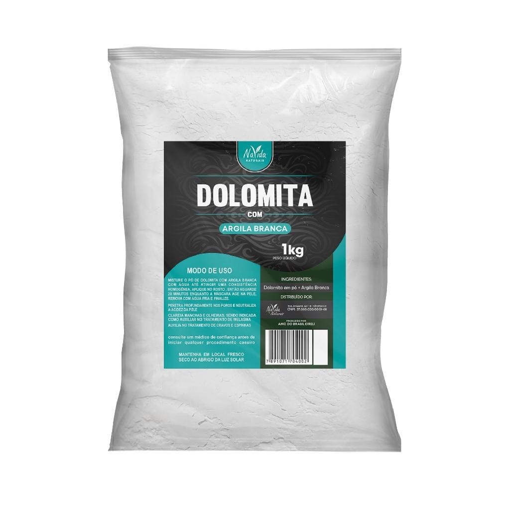 Dolomita com Argila Branca 1KG NaVida Naturais | Shopee Brasil