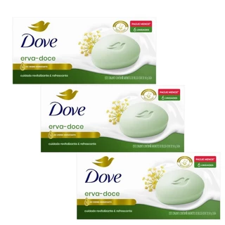 Kit 3 Packs Sabonete Dove Erva-Doce e Camomila 6 unidades em Oferta na Shopee