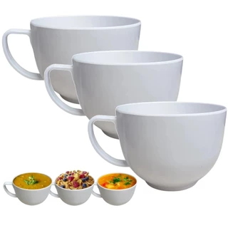 Kit 3 Canecas Xícara para Sopa 700 Ml Jumbo em Melamina