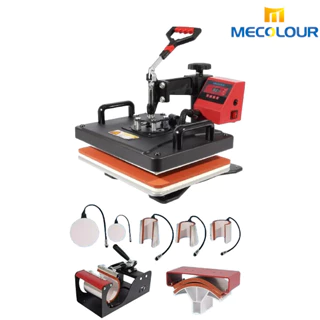 Máquina de Impressão por Sublimação 8 em 1 Máquina Multifuncional de Prensa Térmica Plana Pode ser Personalizada Mecolour
