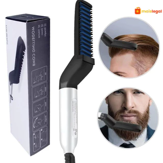 Chapinha modelador Pente Portatil para cabelo e barba masculino Pente Eletrico Escova Alisadora
