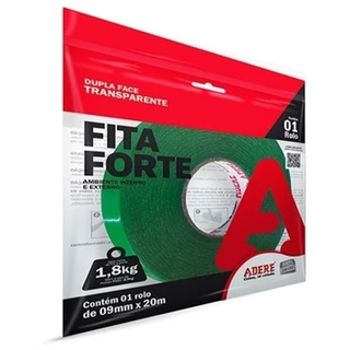 Fita Dupla Face Adere Fita Forte XT100 Transparente 9mm x 20m em Oferta na Shopee