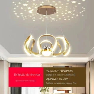 (3 Cores em 1) Lâmpadas LED 50cm Candelabro da sala de estar Luz do quarto de luxo Luz do quarto de dormir Sky Starry