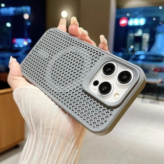 IPhone 15 14 Plus 13 12 11 Pro Max Capa Protetora Magnética De Luxo Com Rede De Resfriamento Respirável