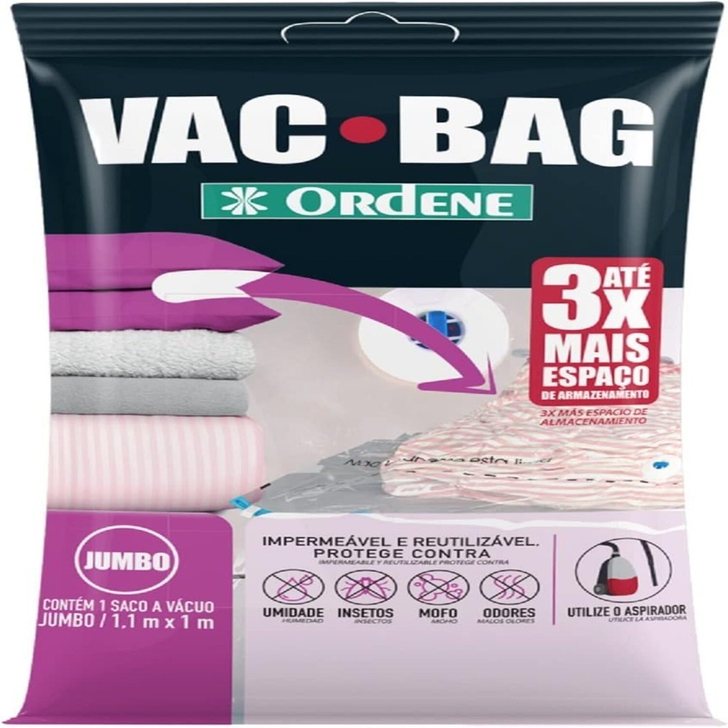 Saco À Vácuo Vac Bag Ordene Jumbo 100cm x 110 cm Edredom Cobertor