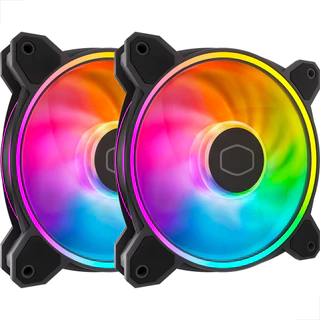 Kit 2 Cooler Master Masterfan PRETO MF120 HALO2 120mm ARGB