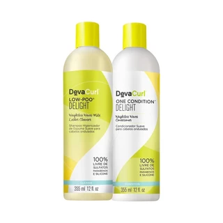Kit Deva Curl Low Poo Delight Shampoo 355ml, Condicionador 355ml (2 produtos)