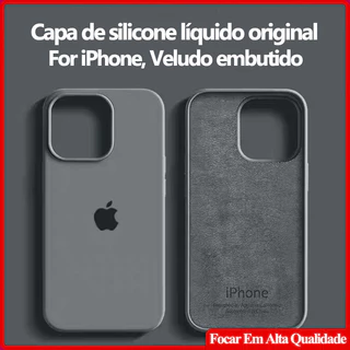 Capa Original Oficial De Silicone Líquido Para iPhone 15 14 13 12 11 Pro Max 14 15 Plus Macia Pára-Choques