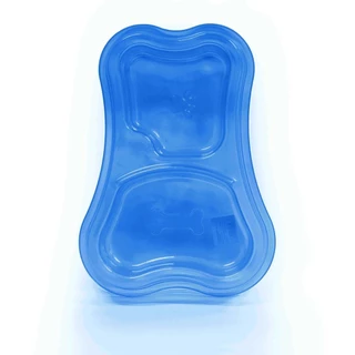 Comedouro Duplo Pet Toys Azul Transparente para Cães e Gatos