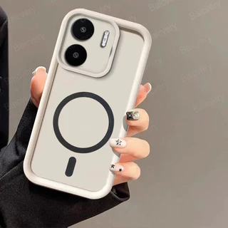 Xiaomi Redmi 13C 4G 5G POCO C65 Caixa Do Telefone Cobertura Da Proteção Lente Pára-Choque Câmera Suporte Carregador Magnético Sem Fio Adesivo