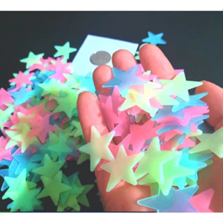 Estrelas Neon que Brilham no Escuro Fluorescentes 100 unidades Decoração de Quarto para Teto de CriançaGA-73RJ