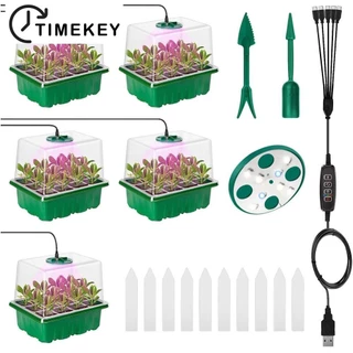 TKEY Bandejas Iniciadoras De Sementes De Plantas Com LED De Espectro Total Lâmpada De Cultivo Leve Para Estufas Furo 12 Células Por Bandeja Ferramentas De Jardinagem De I1O1